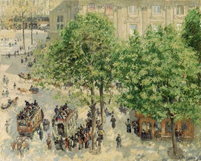 Place du Theatre-Francais, lente, 1898 door Camille Jacob Pissarro